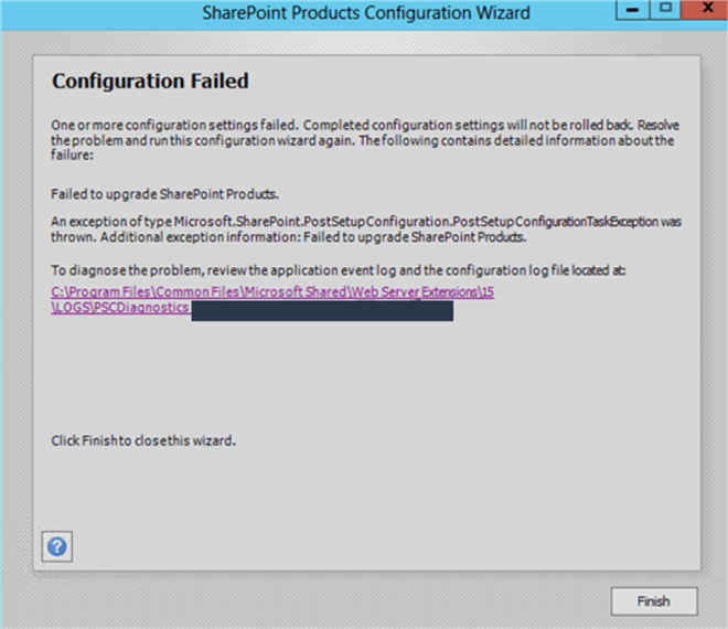 configuration failed