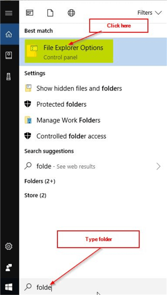file explorer options