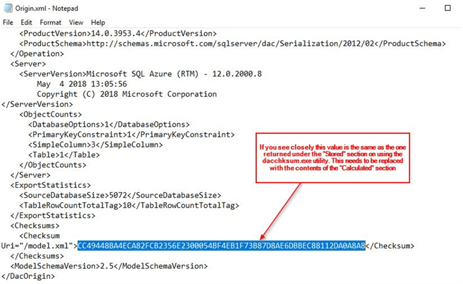 Contents of origin.xml