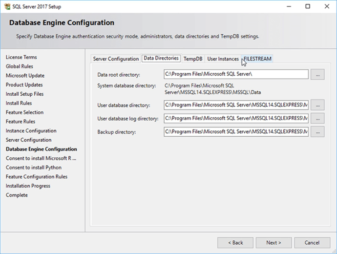 Screen Capture 13 - Description: Setting Up Data Directories.