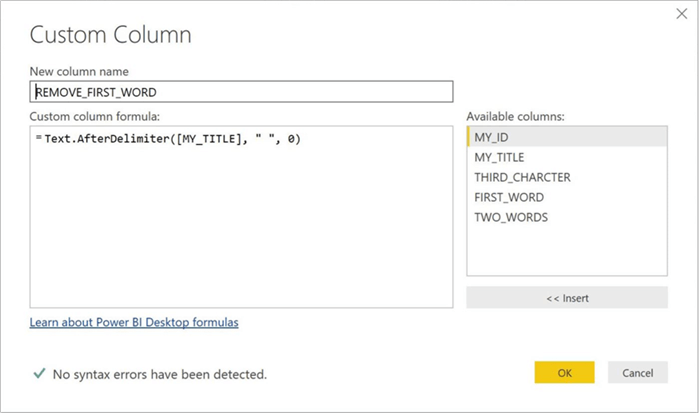 M Language - Text Extraction - Description: The AfterDelimiter() extraction function.