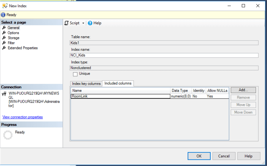 sql server indexes