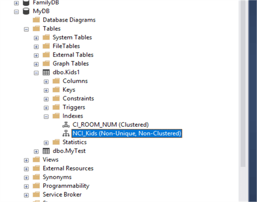 sql server indexes
