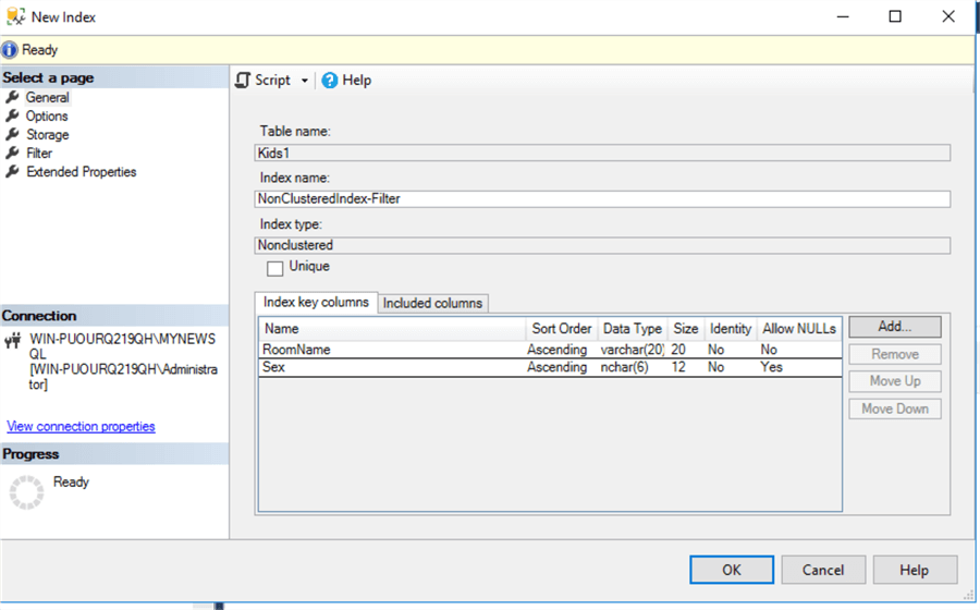 sql server indexes