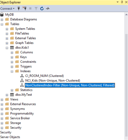 sql server indexes