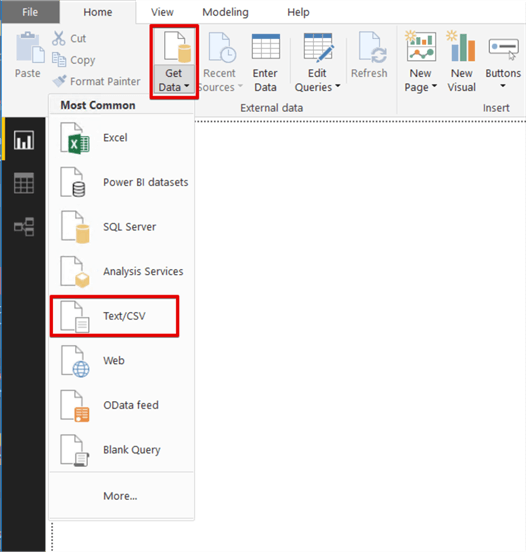 power bi get data
