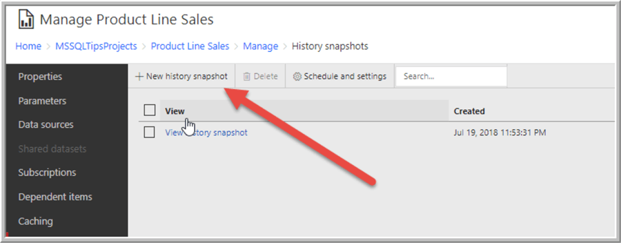 new snapshot history