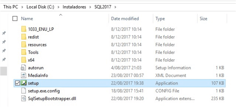 sql server setup.exe
