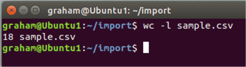 wc -l sample.csv