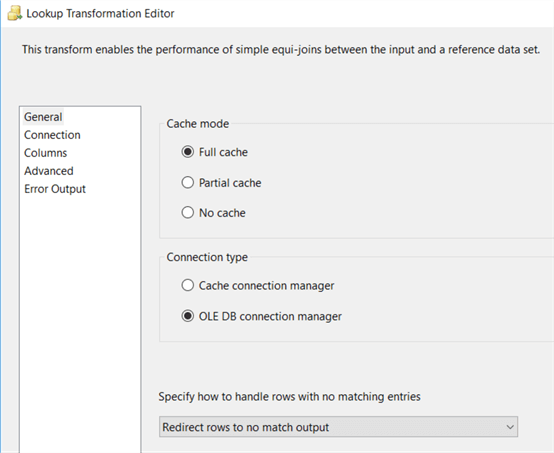 ssis lookup transformation editor