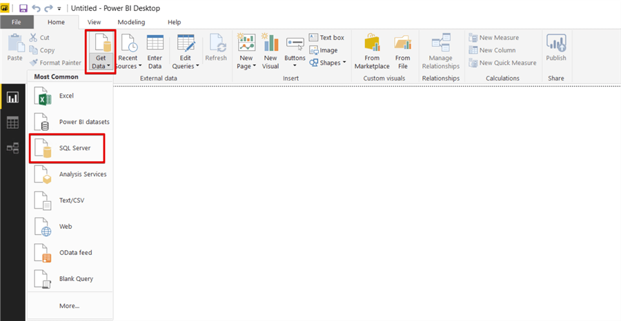 power bi get data