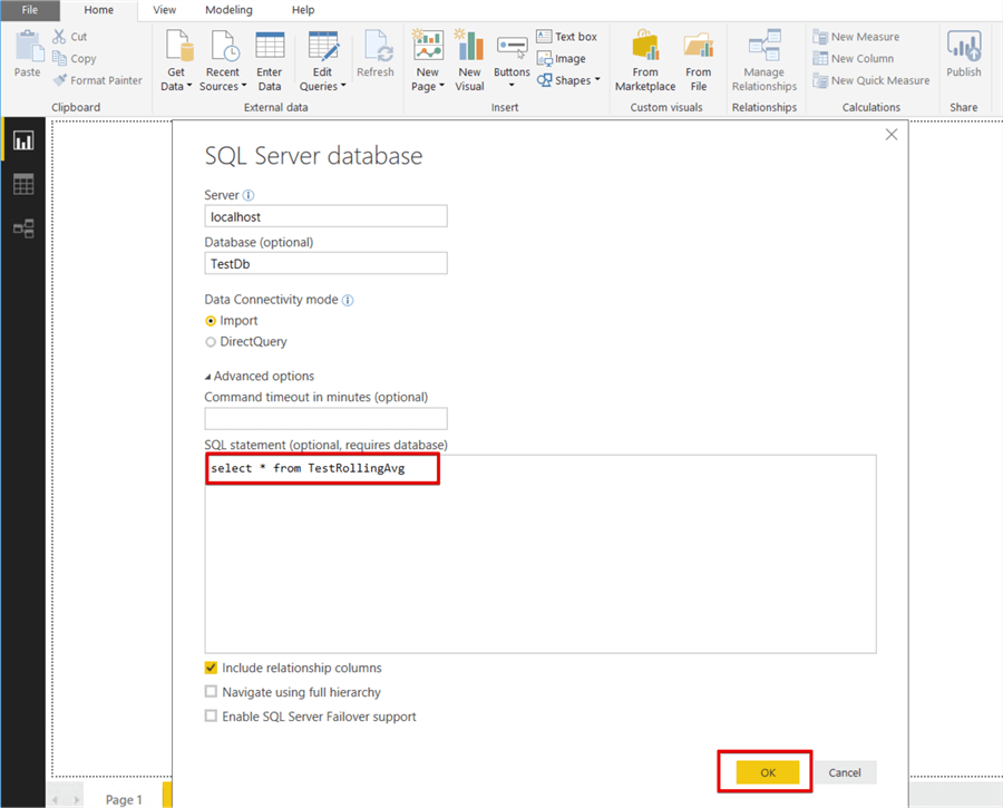 power bi connect to sql server