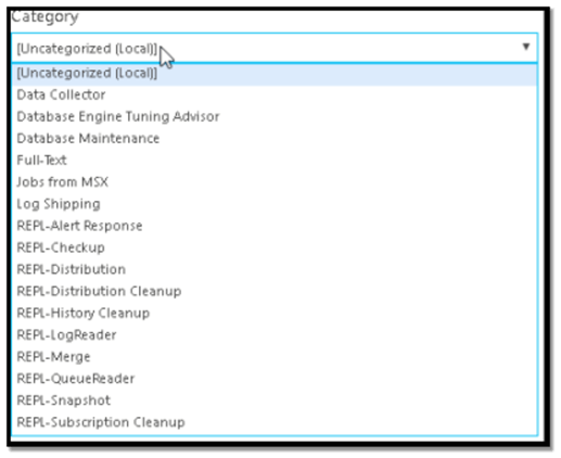 Image 8: Category in SQL Server Jobs