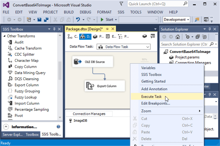 execute ssis package task