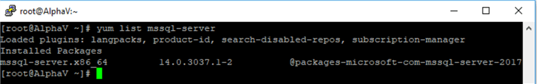 Check the version number of the SQL Server package