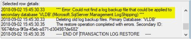 restore error