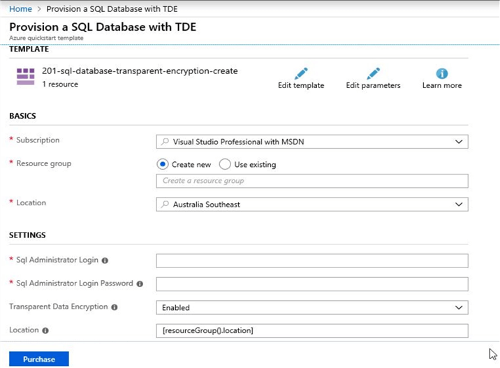 template parameters and settings