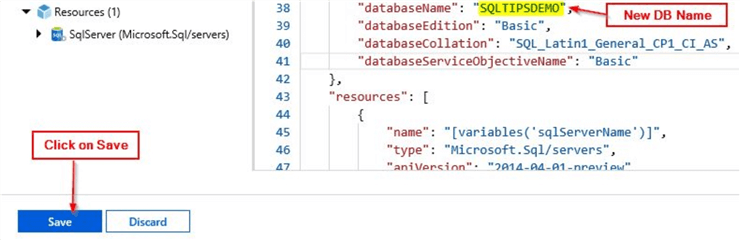 edit azure template