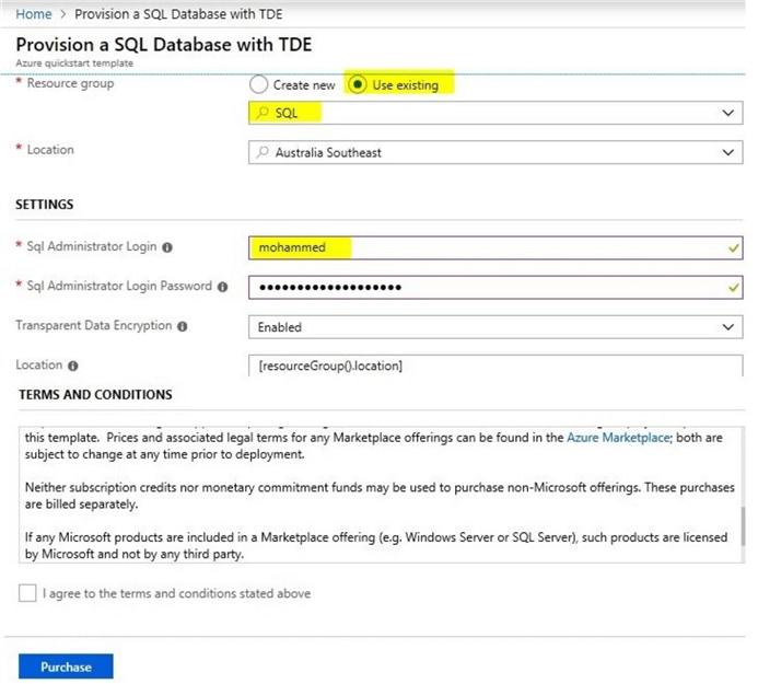 modified azure template