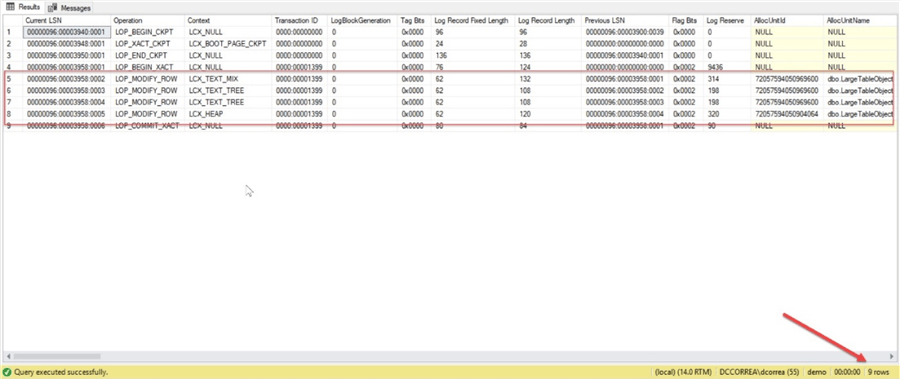 transaction log use