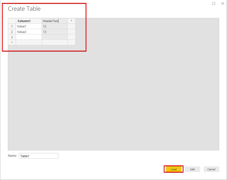 create table in power bi