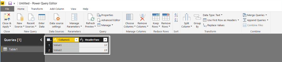 power bi table