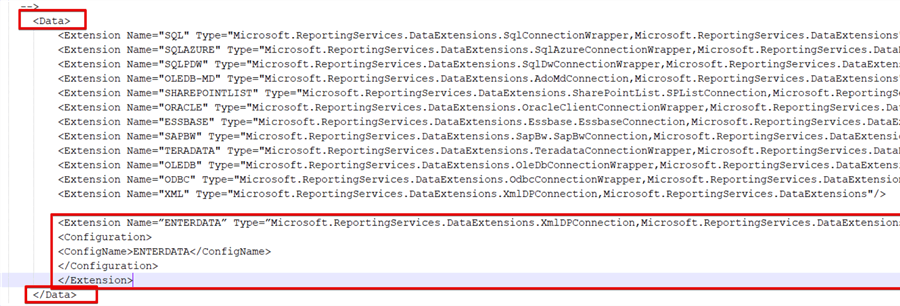 report builder configuration file