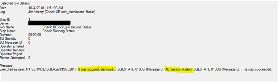 job execution log 1