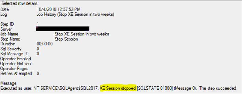 job results from execution