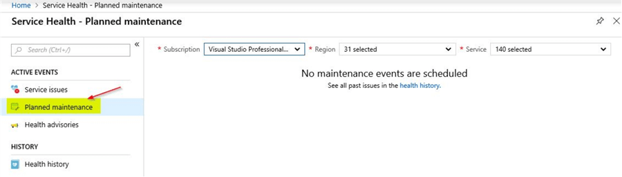 azure planned maintenance