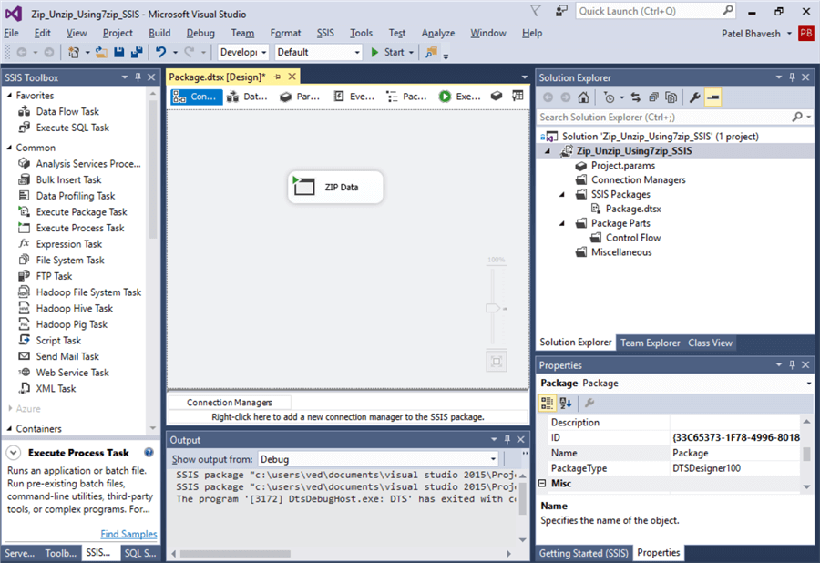 Execute Process Task in SQL Server Integration Services