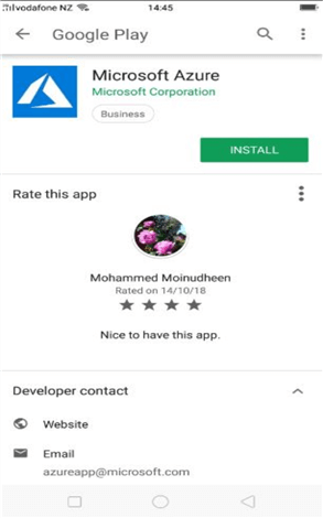 install azure mobile app