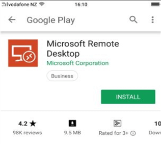 microsoft remote desktop from azure mobile app