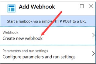 create new webhook