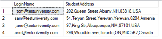 query results
