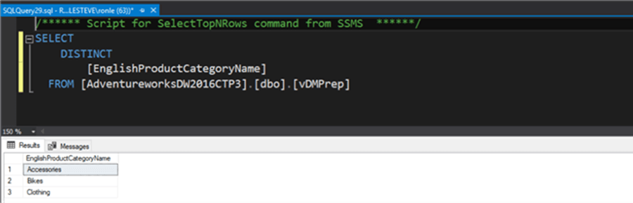 query results