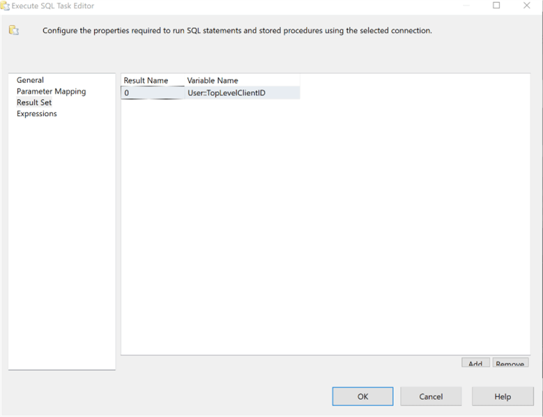 execute sql task editor