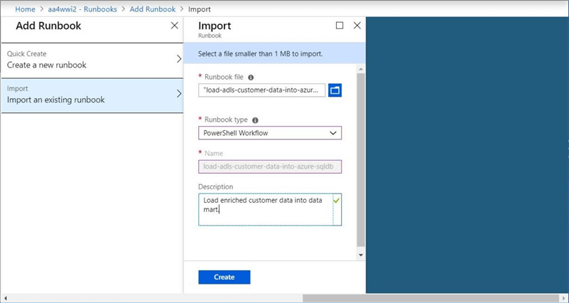 Process Automation - Add runbook via import file