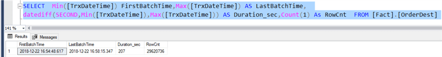 query output