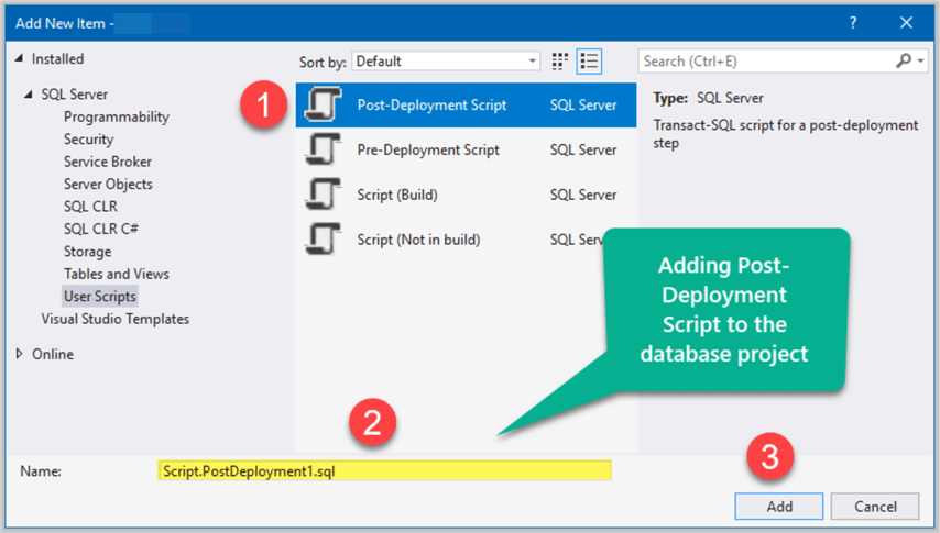 Adding a post deployment script.