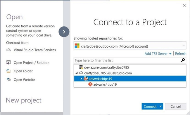 connect to a project