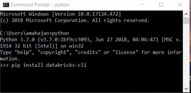 Install Databricks in Windows Command Prompt
