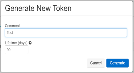 Generate New Token (Comment, Lifetime) in Azure Databricks
