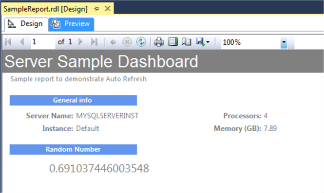 Sample SQL Server Reporting Services Report
