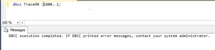 Enable trace flag 1800 using DBCC TRACEON