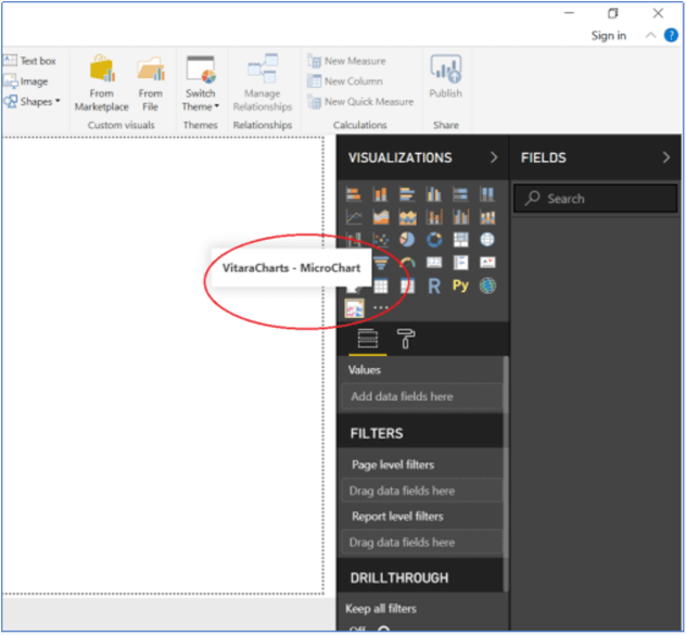 VitaraChart - MicroChart visual is imported in Power BI Desktop