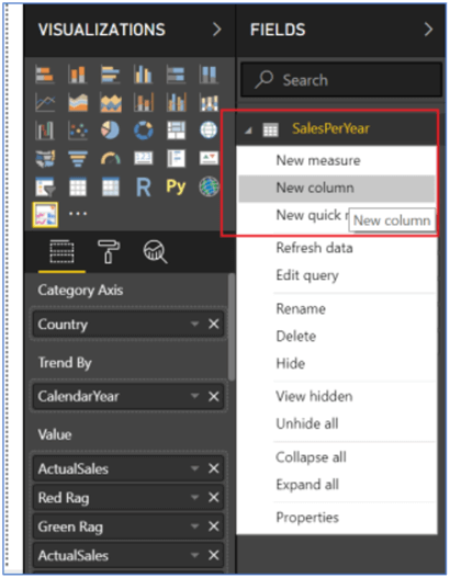 Adding New column to the report in Power BI Desktop