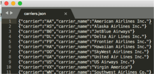 json file contents