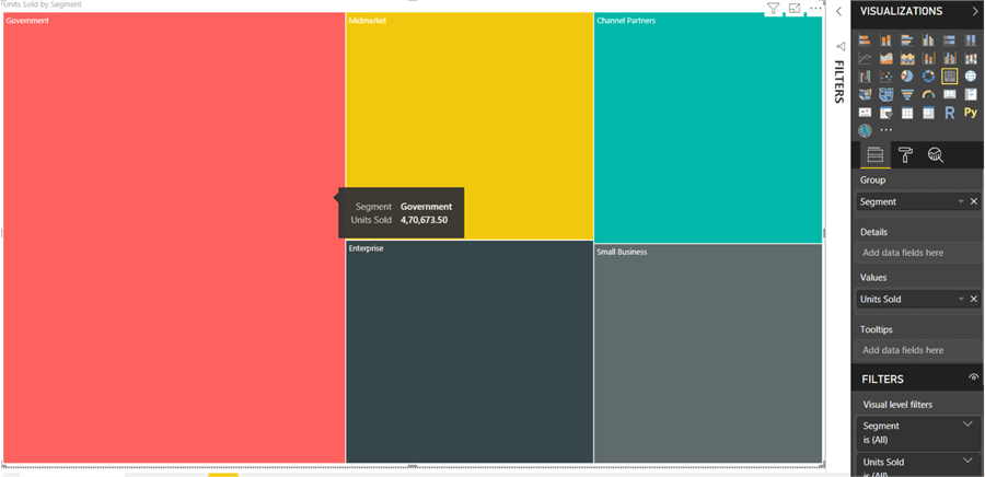This a tree map report which shown different segments and their total units sold for each segment.