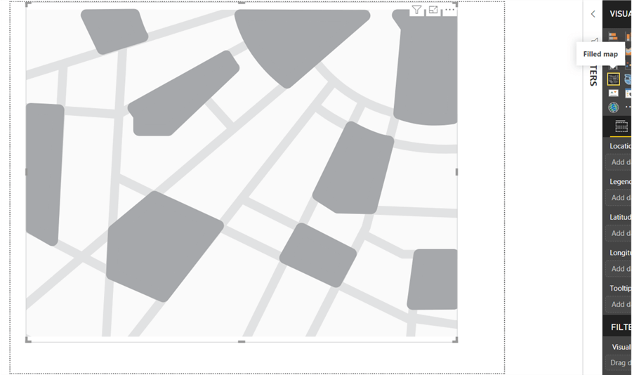 This image shows on where to select and add Filled Map report.